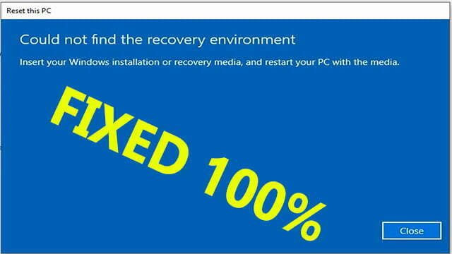 How to Fix Could not Find Recovery Environment in Windows 10 & 11