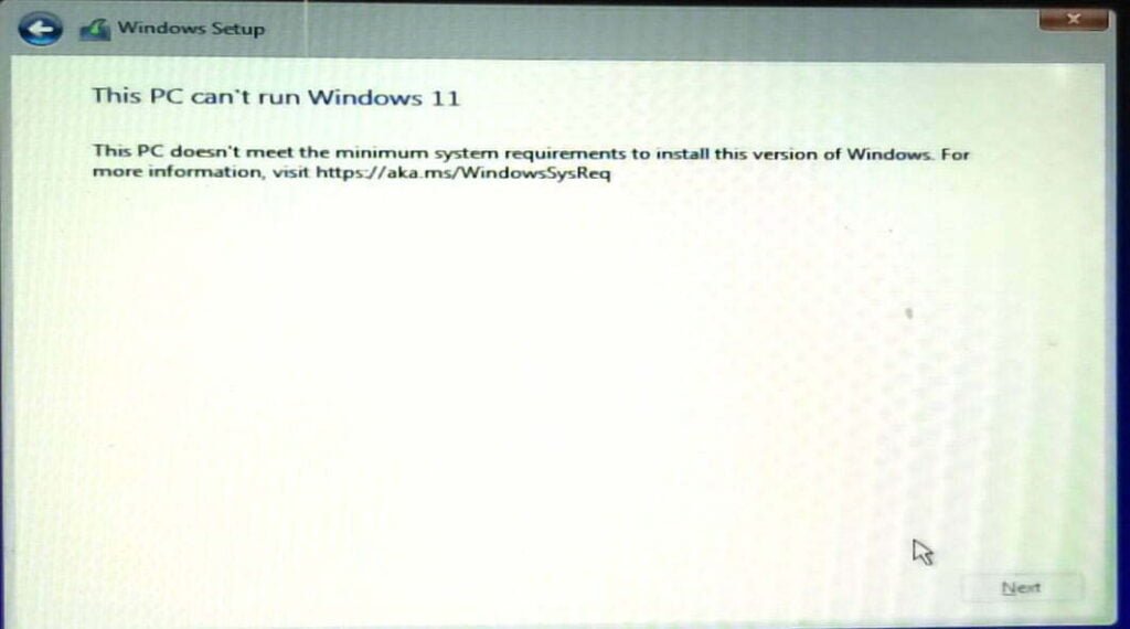 This PC Can’t Run Windows 11