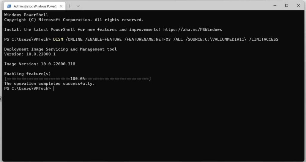 How To Install NET Framework 3.5 on Windows 11 Offline Mode Using PowerShell