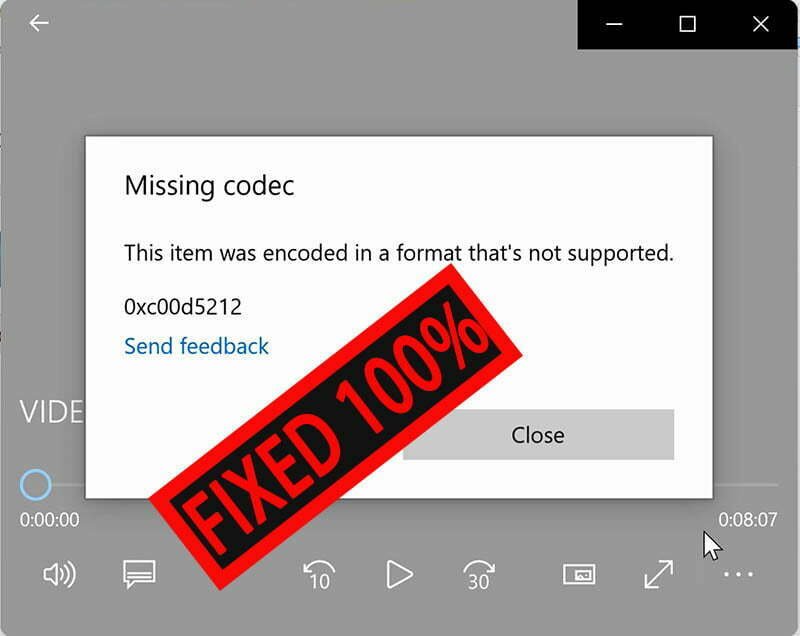 This Item Was Encoded in Format That’s Not Supported. 0Xc00d5212 | Download Missing Codec Windows 10 & 11