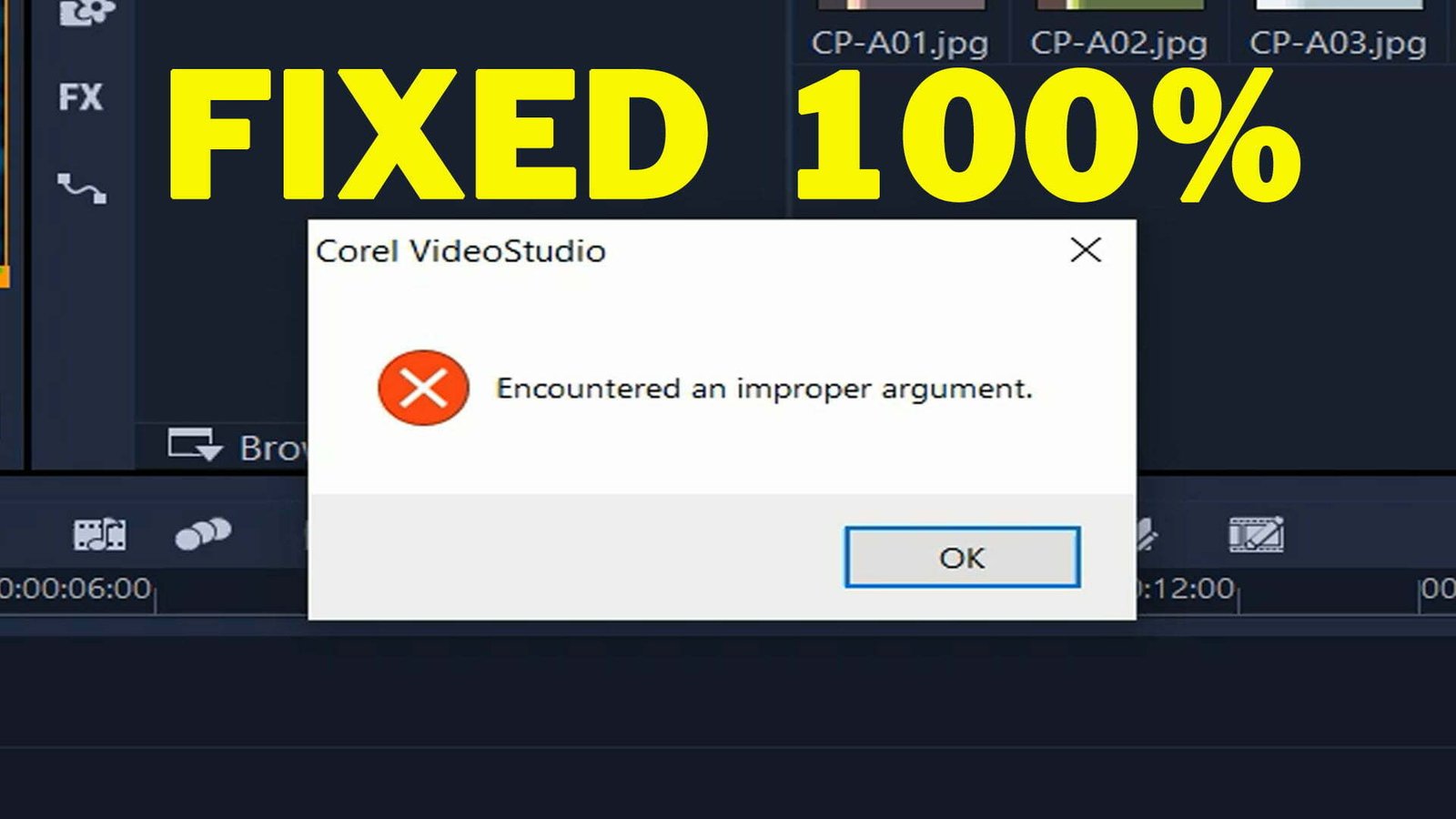 How to Fix Encountered an Improper Argument in VideoStudio