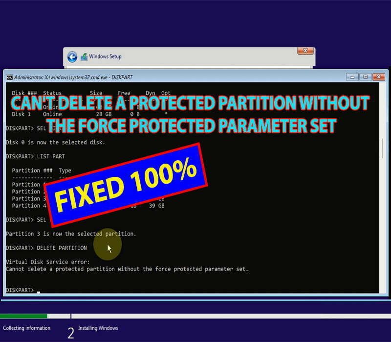 How to Fix Can’t Delete Protected Partition Without the Force Protected Parameter Set
