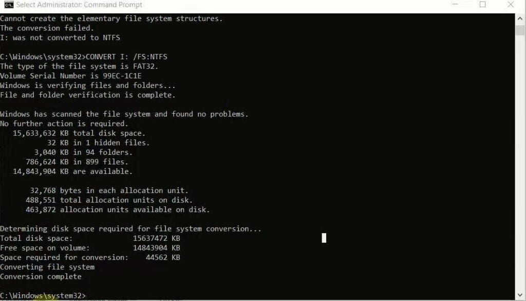 CONVERT the USB Drive to NTFS File System