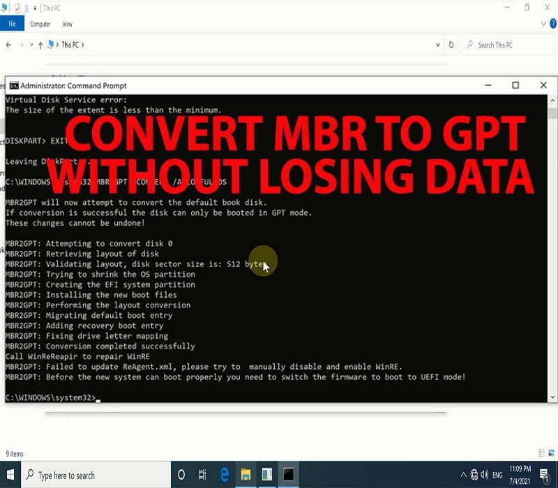 How to Convert MBR Disk to GPT Without Data Loss