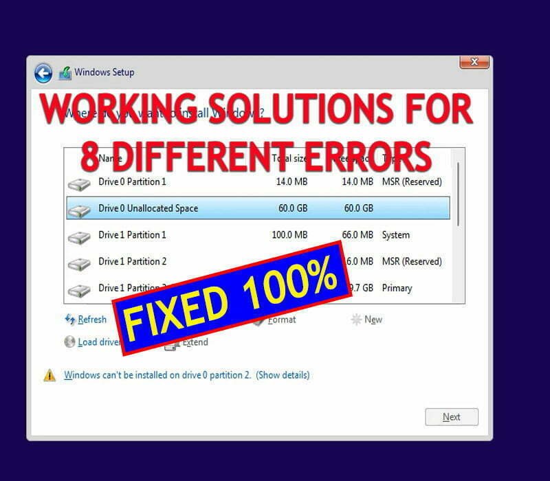 How to Fix Windows Cannot be Installed on Drive 1 Partition 1/2/3 Windows 10&11