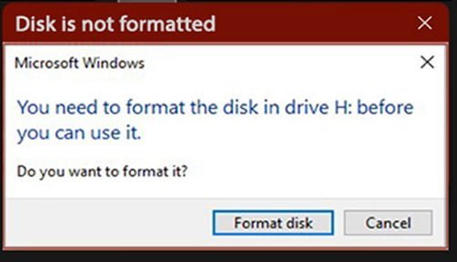 How to fix You Need to Format the Disk in Drive