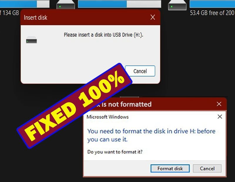 How to Fix You Need to Format the Disk in Drive OR Please Insert a Disk Into USB Drive