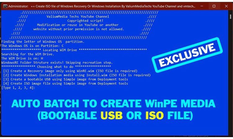 How to Create Bootable Windows PE Media – Make Bootable USB or ISO File