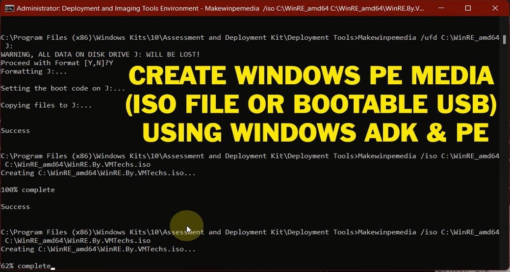 How to Create Windows PE/RE Media ISO File Or USB in ADK