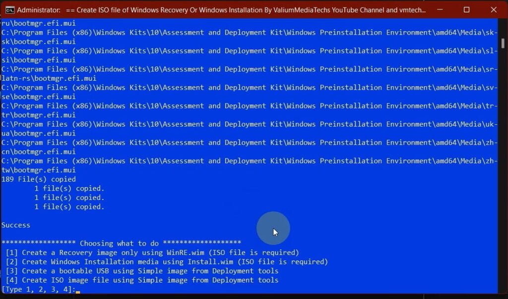 Main window options of Auto batch to create ISO or USB first-time launch.
