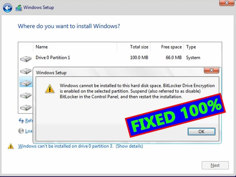 BitLocker Drive Encryption is Enabled on the Selected Partition | Fixed