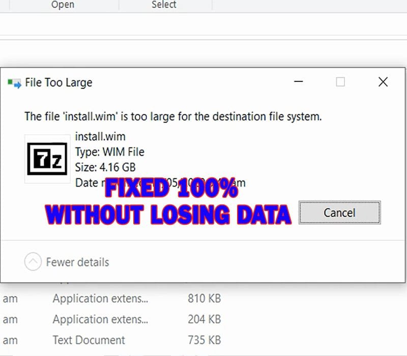 How to Fix The File is Too Large for the Destination File System USB Drive