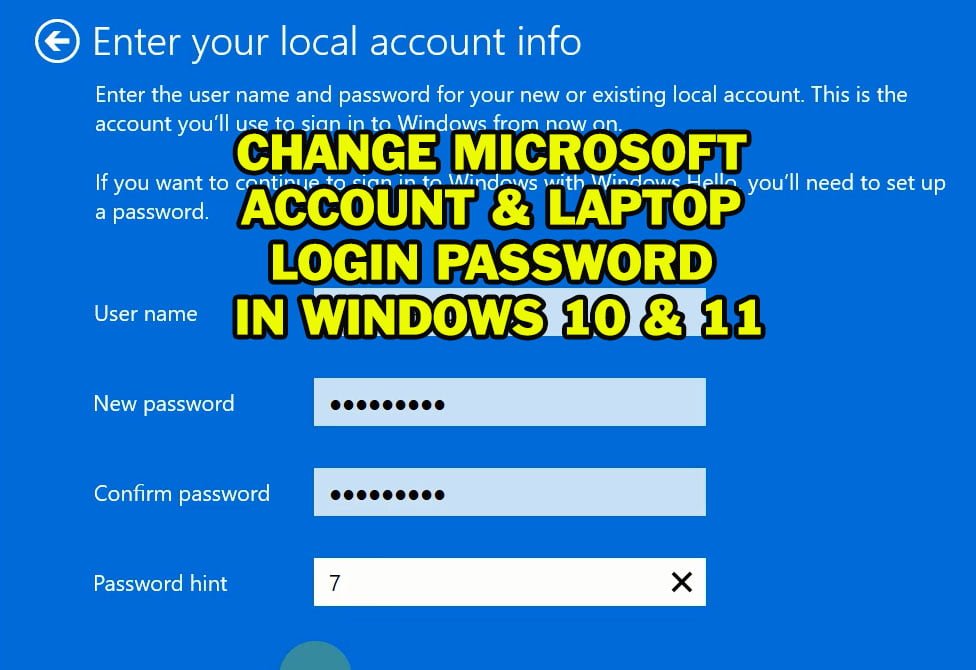 How to Change Password in Windows 11 & 10 Laptop