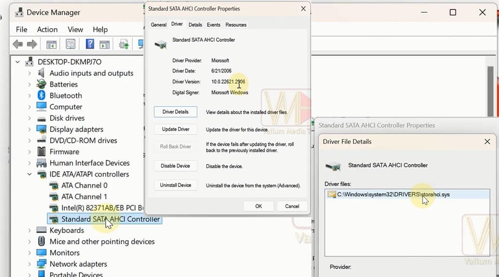 Checking if StorAHCI.sys Driver is Running