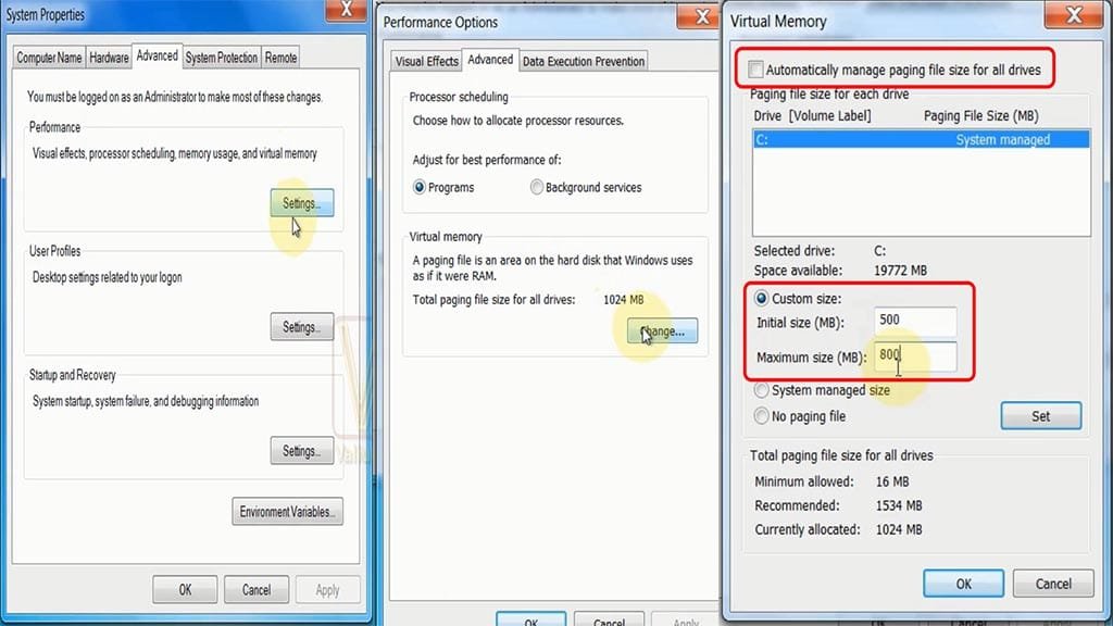 Disabling Virtual Memory