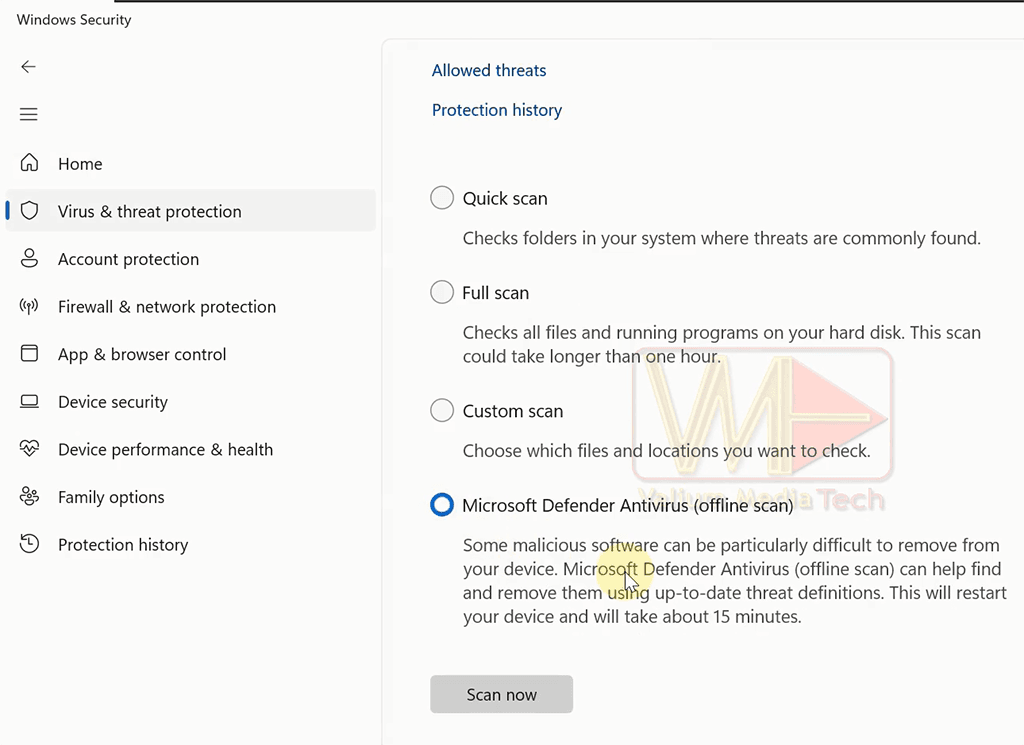 Microsoft Defender Antivirus Offline Scan