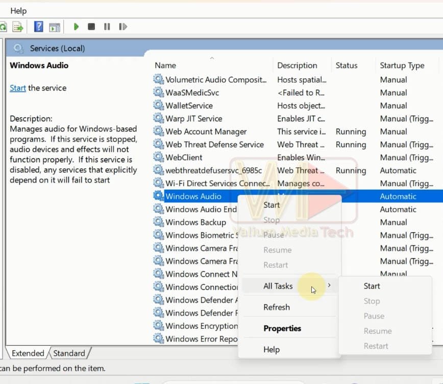 Enable Windows Audio Service