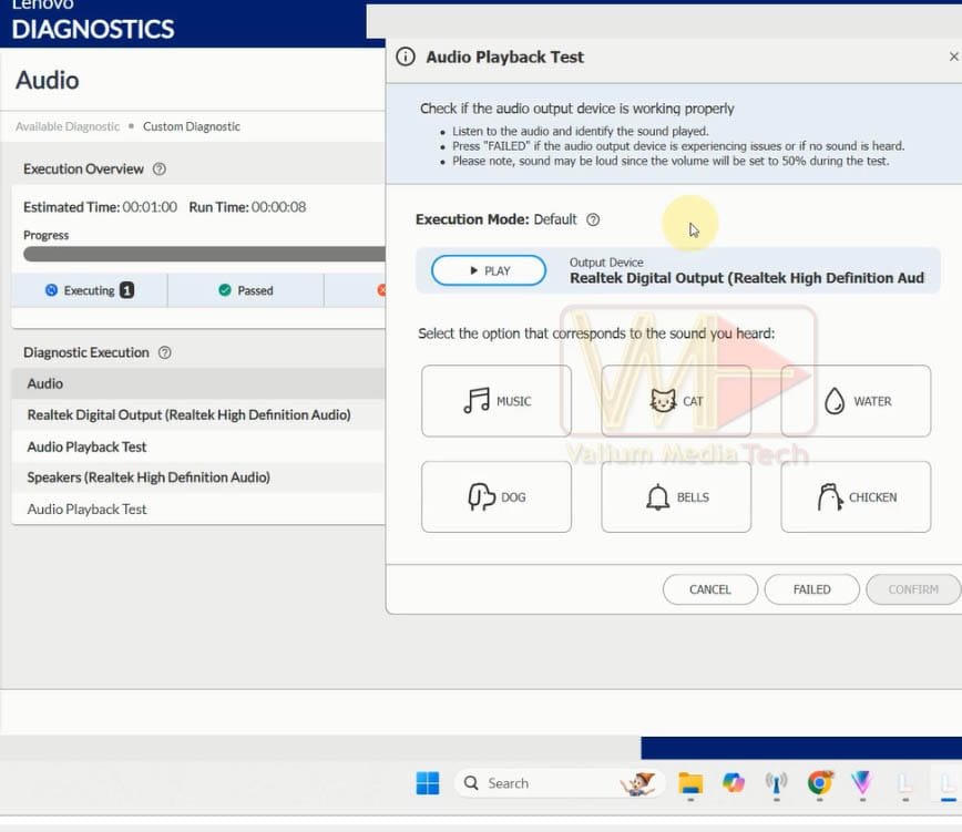Troubleshoot Audio Device Using Lenovo Diagnostic Tool